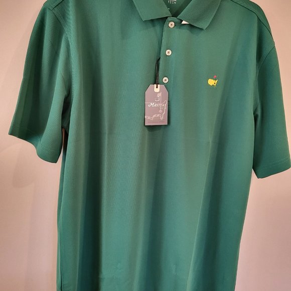 Masters Augusta National Performance Tech Green Golf Shirt PGA Polo - Picture 5 of 6